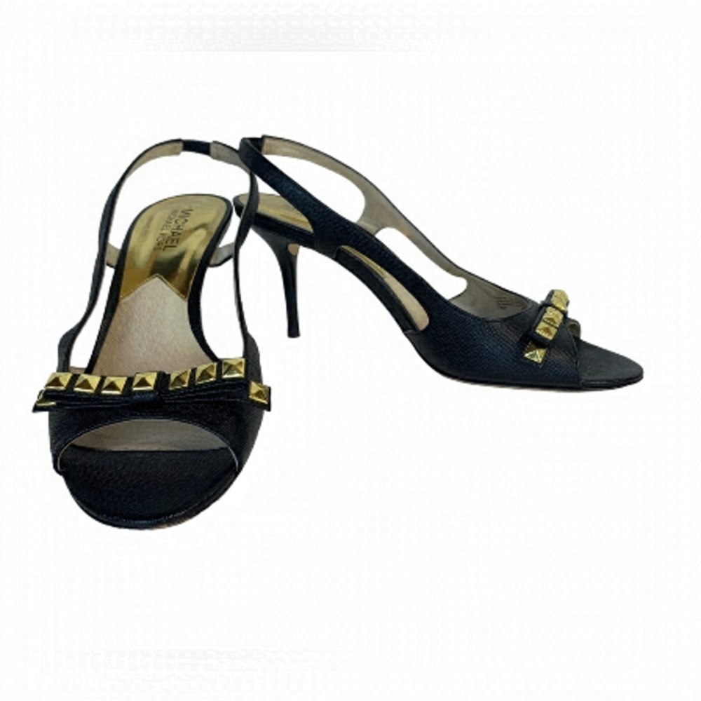 MICHAEL Kors Leather Slingback Rockstud Heels